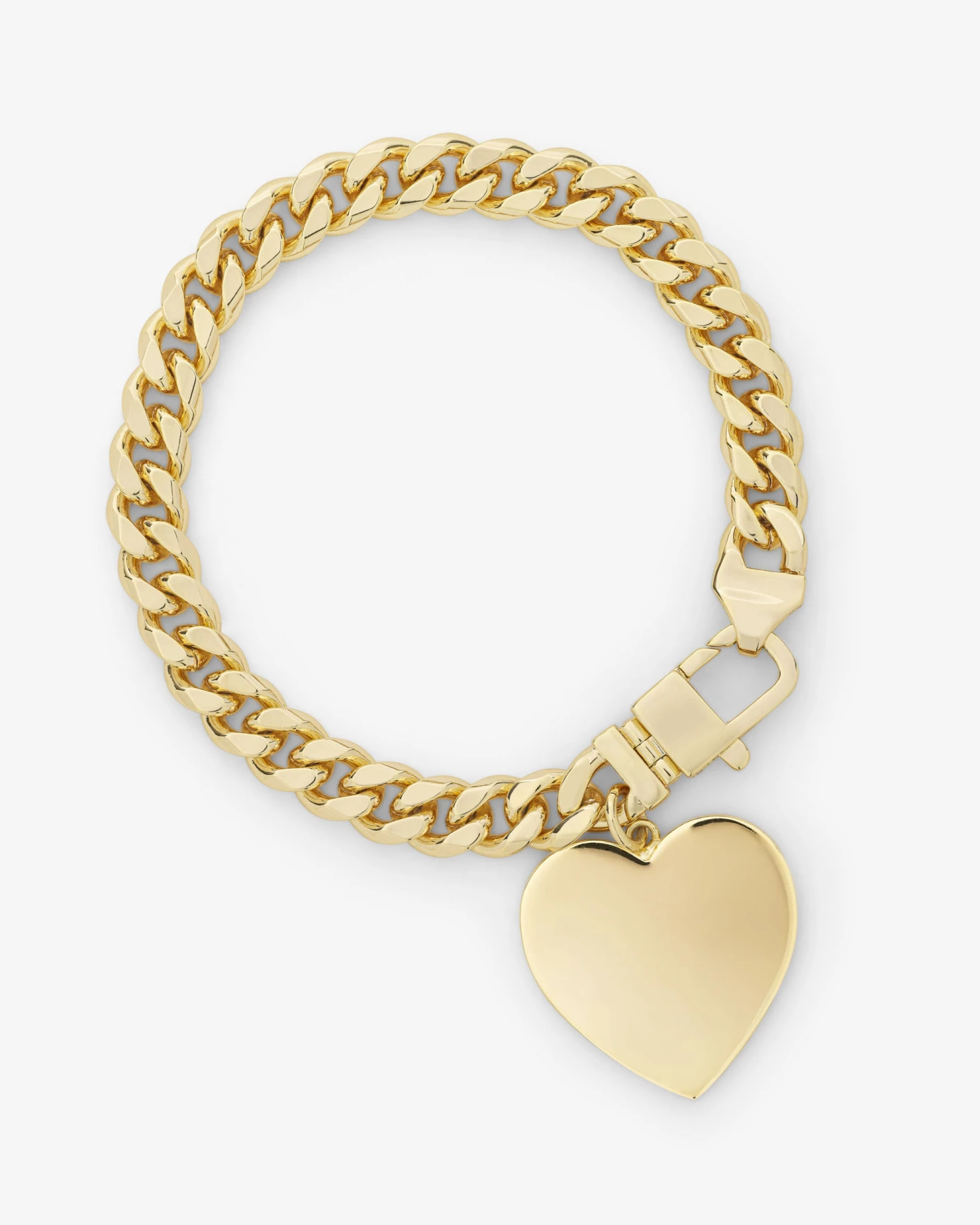 Julian XL Heart Cuban Chain Bracelet - Gold 3 Julian XL Heart Cuban Chain Bracelet - Gold