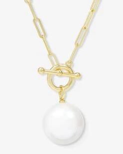 XL Life's A Ball Pearl Pendant Necklace - Gold