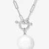 XL Life's A Ball Pearl Pendant Necklace - Silver -Melinda Maria XLLife saBallPearlPendantNecklace N6387 S P V1
