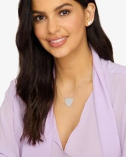 XL You Have My Heart Necklace - Silver -Melinda Maria XLYouHaveMyHeartNecklace15 N6179 S E V2copy