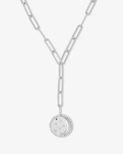 You're A Star Lariat - Silver|Blue Sapphire|White Diamondettes