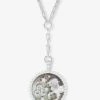 Zodiac Medallion Necklace - Silver|White Diamondettes