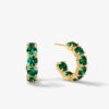 "Oh She Fancy" Hoops .75" - Gold|Emerald Diamondettes -Melinda Maria melindamaria earrings hoops ohshefancy.75inch gold Emerald v1 a6ef58e2 29da 4c72 b08b 1c893086c604