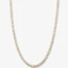 Baroness Tennis Necklace - Gold|White Diamondettes