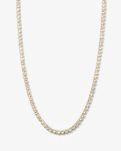 Baroness Tennis Necklace - Gold|White Diamondettes