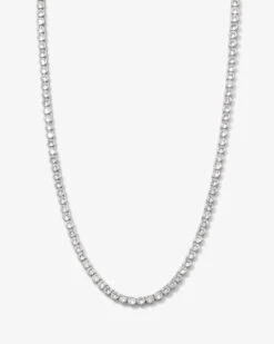 Baroness Tennis Necklace - Silver|White Diamondettes