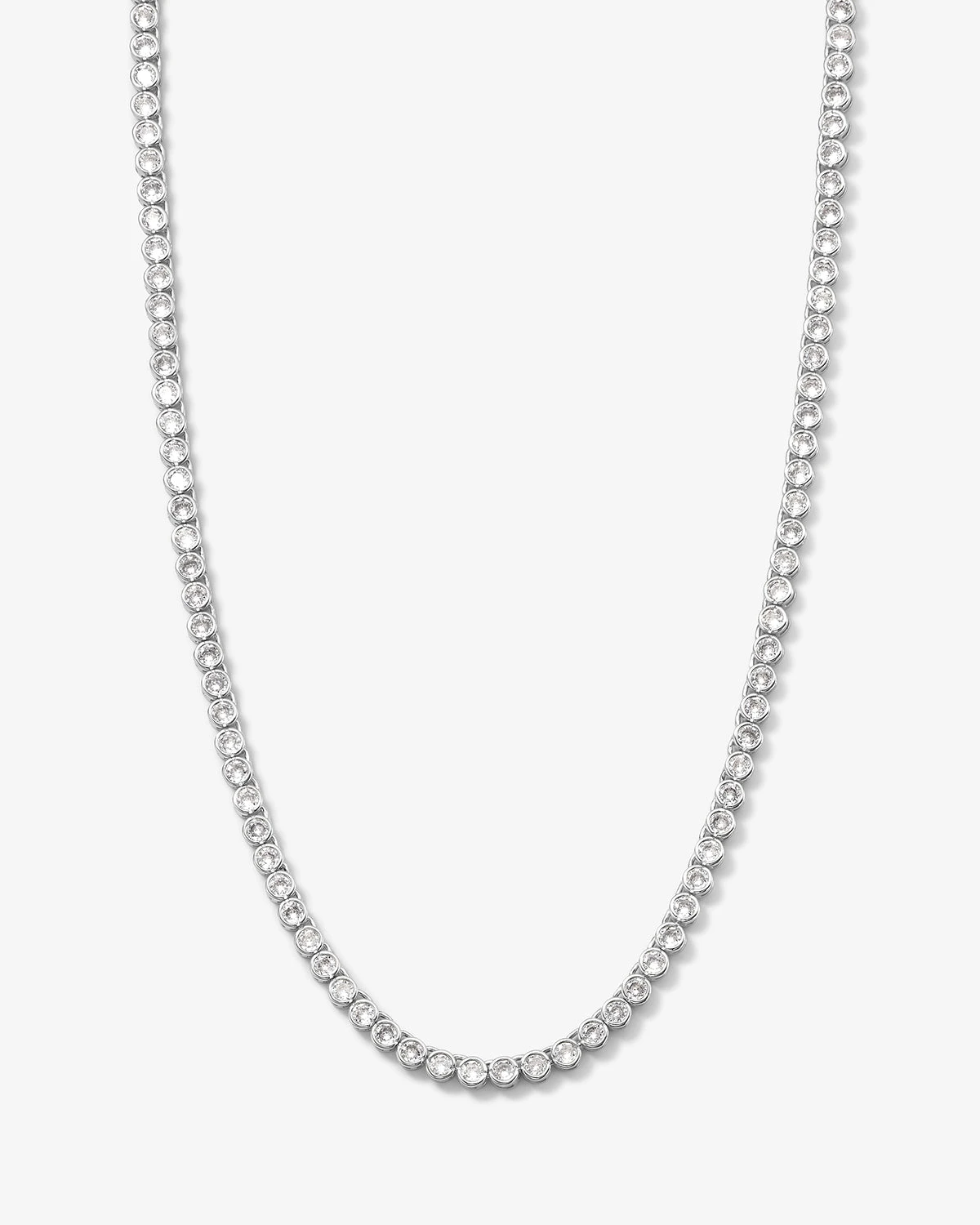 Baroness Tennis Necklace - Silver|White Diamondettes 3 Baroness Tennis Necklace - Silver|White Diamondettes