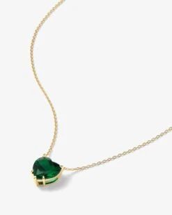 The Allison Emerald Heart Necklace - Gold|Emerald -Melinda Maria melindamaria necklace theallisonemeraldheart gold v2 87e790a4 6ef2 43f0 ab0b 81c010db4e42